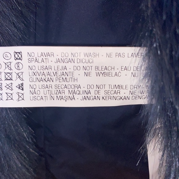 ZARA Trafaluc faux fur jacket short fur midnight blue Size S - Picture 13 of 15
